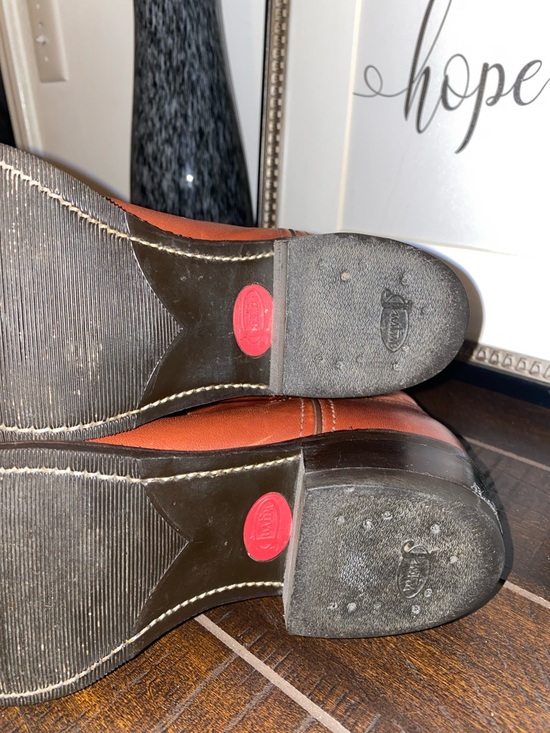 Vintage Justin Boots Brown Leather Western Cowboy Boots Size 8.5B Made In USA - Picture 14 of 15
